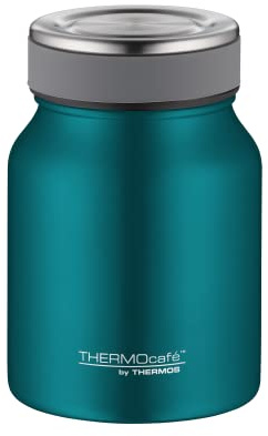 THERMOcafé Thermobehälter für Essen 0,50 l, 9 h heiß, teal mat | 14h kalt, auslaufsicher, Edelstahl-Essensbehälter für warme & kalte Speisen, spülmaschinenfest, für Büro & unterwegs, petrol