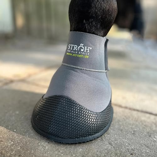 STRÖH Recovery Hufschuh (Gr. 4) • Medizinischer Hufschuh aus Neopren • Stabiler Hufschutz bei Verletzungen, Hufkrankheiten, Hufgeschwüren • Waschbarer Krankenschuh Pferd • Hufschuhe für Pferde