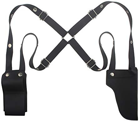 Udekit Hochwertige Einstellbar Schwarzes Leder Pistolen Halfter für Frauen Mädchen Kinder Cosplay