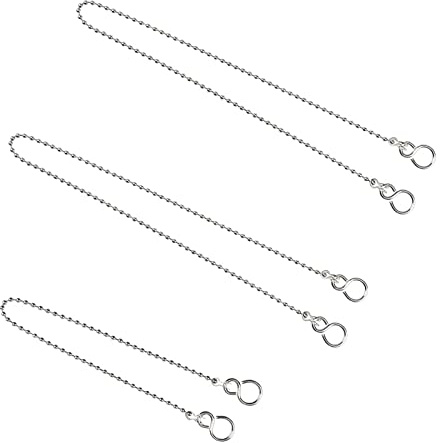 Stöpsel Kette,Badewanne Stöpsel Kette,Kugel Typ Stecker Ketten,Badewanne Sinken Stopper Kette,Edelstahl Stecker Kette,mit S Haken für Becken Badzubehör,Badewanne Sinken Stöpsel Kugel Kette Ersatz,3PCS
