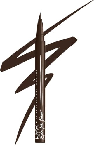 NYX Professional Makeup Epic Ink Eyeliner wasserfest, 03 Dark Chocolate | Hochpigmentierter Kajal, bis zu 24H Halt, wasserfest, Formel ohne Inhaltsstoffe tierischen Ursprungs, Epic Ink Liner