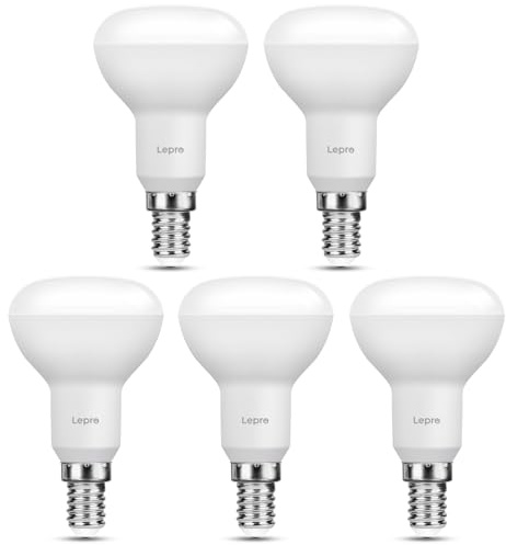 Lepro E14 LED Lampe 2700K Warmweiss, R50 4.9W 470 Lumen, 5 Stück