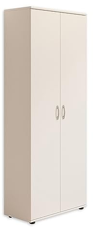 Stella Trading 3 Schuhschrank hoch, Weiß - Vielseitiger Mehrzweckschrank mit verstellbaren Einlegeböden - 70 x 176 x 35 cm (B/H/T)