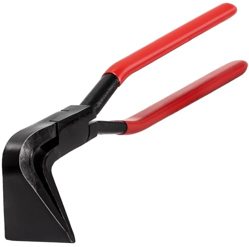 Abkantzange Falzzangen Blechbiegezange 90 Grad Blechzange Kohlenstoffstahl Maulbreite 60 mm mit Rutschfestem Griff Dachdecker Werkzeug(Rot 90°)