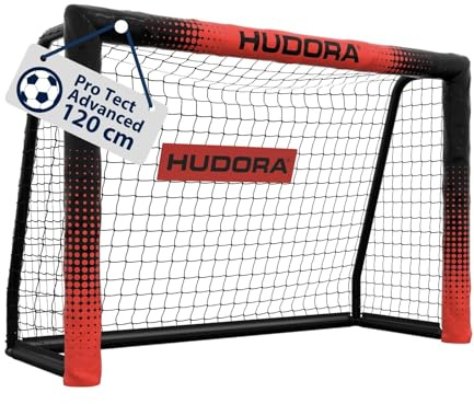 HUDORA Fußballtor Pro Tect Advanced – Outdoor Fußballtor mit Netz und wetterfester Ummantelung für Kinder/Erwachsene – Einfacher Aufbau im Garten – Tor mit Reiß- und Klettverschlüssen