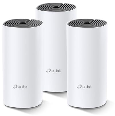 TP-Link Deco M4 Mesh WLAN Set (3er Pack), AC1200 Dual Band Router & Repeater, 2X Gigabit Ports für Jede Einheit, empfohlen für Häuser mit 3-5 Schlafzimmern, Umfassender Jugendschutz