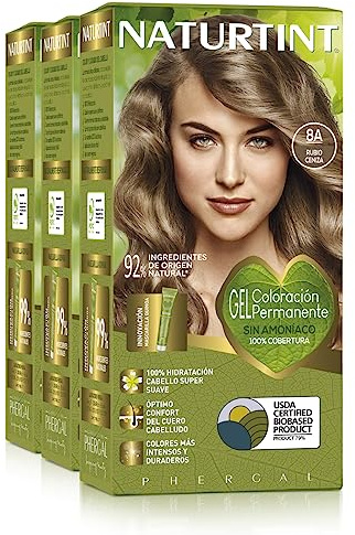 Naturtint Biobased| Haarfarbe Oohne Ammoniak | 8A Aschblond | Hoher Anteil an natürlichen Inhaltsstoffen | 3er Pack | 510 ml