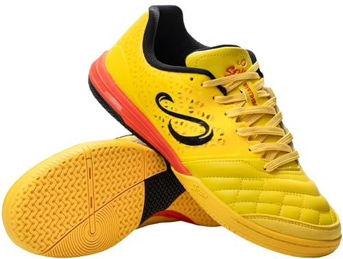 SENDA Ushuaia Pro 2.0 Indoor Soccer Court Futsal Schuhe Unisex, gelb, 10 Women/9 Men