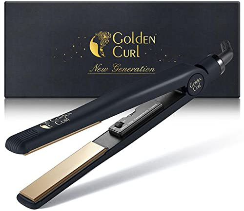 Glätteisen Locken und Glätten Haarglätter - 5 Jahre Sorgenfreiheit - Haar Styling Hair Straightener Glätteisen und lockenstab 2 in 1 zum Glätten und Locken machen (Gold)