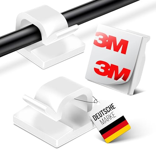 MYMIND® Kabelhalter selbstklebend 50 Stück Kabelclips Indoor & Outdoor