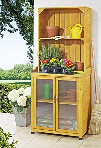 Gartenschrank mit Ablage