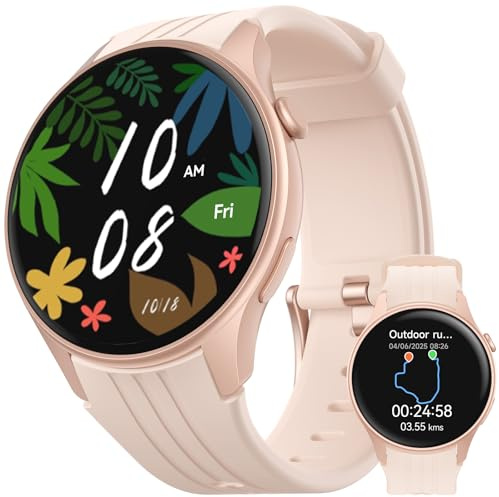 Parsonver Smartwatch mit Integriertes GPS, laufuhr mit Bluetooth Telefonfunktion, Sportuhr mit 100+ Sportmodi, Herzfrequenz, Schlaf, IP68 Wasserdicht, Smart Watch für Android/iPhone (Roségold, 43 mm)