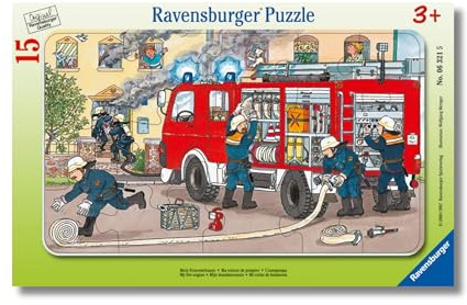 Ravensburger Kinderpuzzle - 06321 Mein Feuerwehrauto - Rahmenpuzzle für Kinder ab 3 Jahren, mit 15 Teilen
