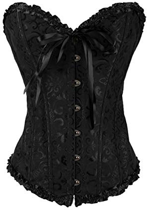 Sxybox Damen Korsett Bauchweg Vollbrust Corsage Top Gothic Burlesque Schnüren Bustier