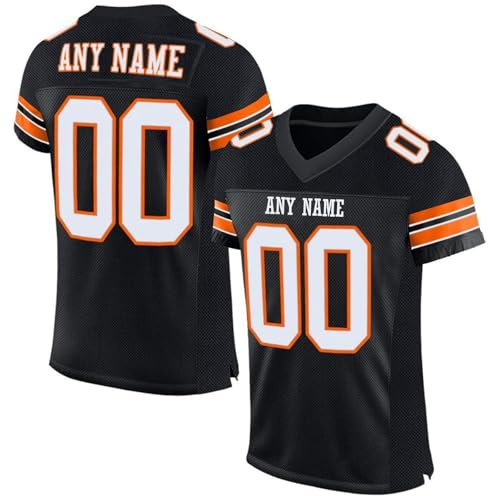 Personalisiert American Football Trikot mit Name Nummer Personalisierte Spieltrikots T-Shirts für Kinder Erwachsene Junge Mädchen Herren Damen
