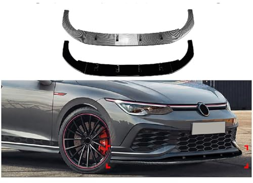 SUNYSGS Spoiler für VW Golf 8 Golf MK8 GTI CS/8R ​​2020 2021 2022 2023 2024, Front Spoiler Lippe Frontlippe Vorne Spoilerlippe Frontstoßstange Karosserie Kit Auto ZubehöR,Piano Black