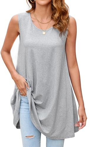 Enmain Damen Tunika Shirt Kurzarm Sommer T-Shirt Bluse Blumen Paisley Longshirt Oberteile Elegant Lässig Rundhals Locker Tops S-3XL