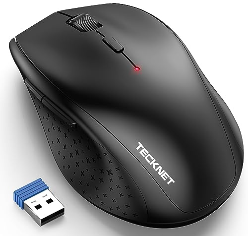 TECKNET Kabellose Maus, 4800 DPI 2.4G Funkmaus mit USB Empfänger, 30 Monate Batterielaufzeit, Optical Tracking, Wireless Maus mit 6 Tasten für PC Laptop Windows Mac MacBook Linux