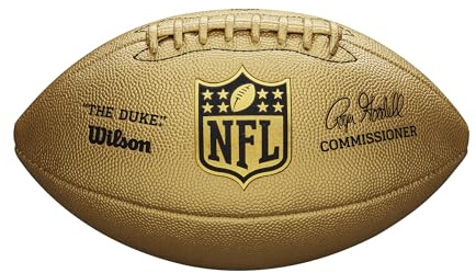 Wilson American Football NFL Duke METALLIC Edition, Mischleder, Offizielle Größe, Gold, WTF1826XB