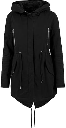 Urban Classics Ladies Sherpa Lined Cotton Parka Frauen Winterjacke schwarz Basics, Streetwear