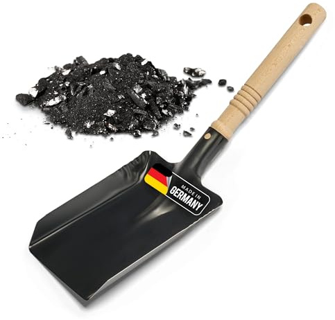Kohleschaufel Kohlelöffel Ascheschaufel Schaufel Kamin Ofenschaufel (1, Kohleschaufel schwarz)