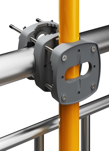 4happy Sonnenschirmhalter für Balkongeländer, kompakte Balkon Schirmhalterung aus Edelstahl & Kunststoff, anthrazit, ersetzt sperrigen Schirmständer