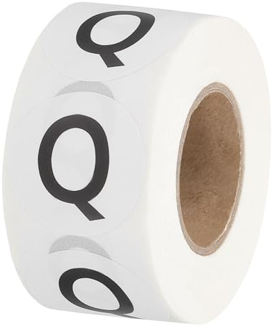 PATIKIL Buchstabe Q Inventar-Etiketten, 1-Zoll-Großbuchstaben-Aufkleber Selbstklebende runde Kreis-Codierungspunkte-Etiketten (1 Rolle/Insgesamt 500 Stück) für Büro, Lagerung