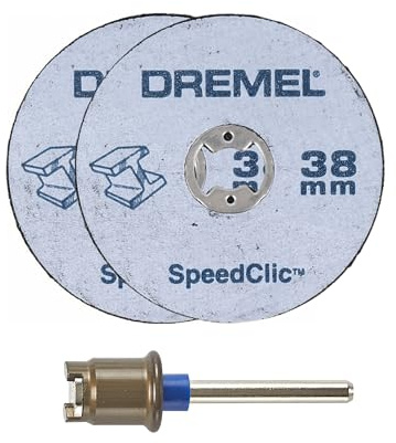 Dremel SC406 EZ SpeedClic Metall-Trennscheiben, Zubehörsatz mit 2 Trennscheiben 38mm zum Multifunktionswerkzeuge (Trennen von Metallrohren, Gehärtetem Stahl)
