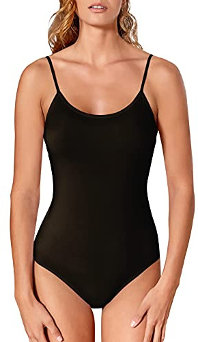 VEDATS Damen Body Spaghettiträger Top Unterhemd Bodysuit