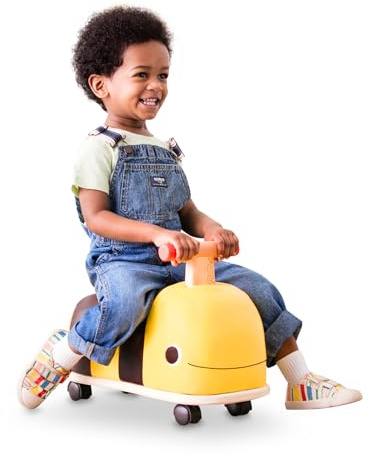 B. toys - Boom-Buggy - Rutscherfahrzeug Spielzeug - Holzfahrgeschäft für Kleinkinder, Kinder - Handgriff & 4 Glatte Räder - Rutscher Biene - 18 Monate +
