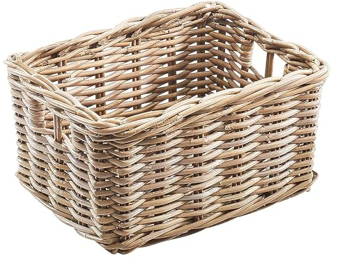 Kobolo Rattankorb Regalkorb eckig Rattan Kubu grau klein