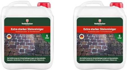 Veddelholzer Außenanlagenreiniger Steinreiniger 10 Liter Konzentrat ohne störende Gerüche mit Langzeitwirkung Qualität aus Germany Grünbelagentferner Wege ohne Glyphosat Unkrautvernichter