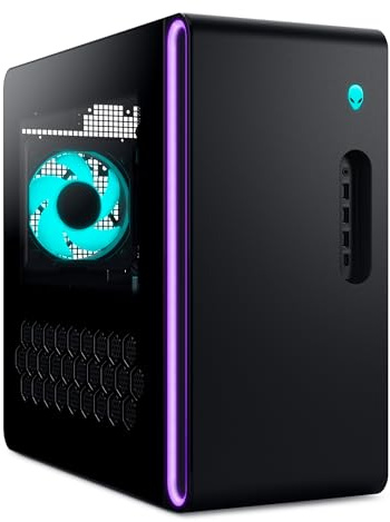 Alienware Aurora Gaming-PC ACT1250 – Intel Core Ultra 7 265KF Series 2, Nvidia GeForce RTX 5070, 32 GB DDR5, 1 TB SSD, Flüssigkühlung, 1000W Netzteil, Windows 11 Home, Seitenscheibe – Schwarz Basalt
