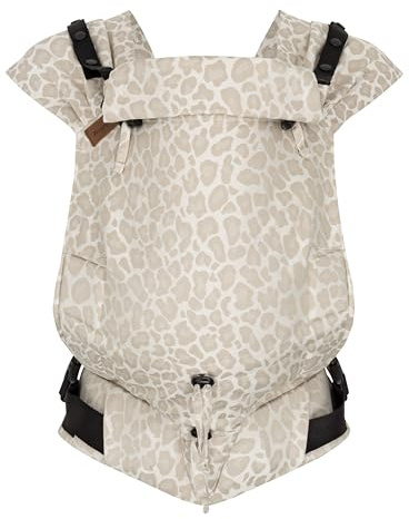 Hoppediz Primeo Babytrage für Neugeborene – Ergonomische Babytrage aus 100% kbA Baumwolle – Bauchtrage, Hüfttrage & Rückentrage – Einfache Babytrage ab Geburt (Kigali)