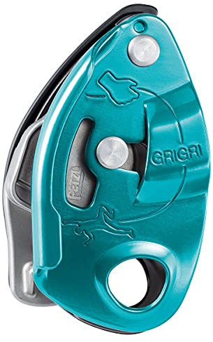 PETZL - Sicherungsgerät GRIGRI - Blockierunterstützung durch Klemmnocken, Blau, Kompatibel mit Allen dynamischen Einfachseilen von 8,5 bis 11 mm