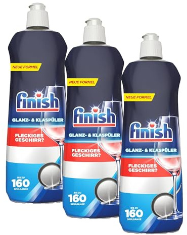 Finish Glanz- & Klarspüler – Für strahlendes und trockeneres Geschirr ohne Wasserflecken – Megapack mit 800 ml (Packung mit 3)