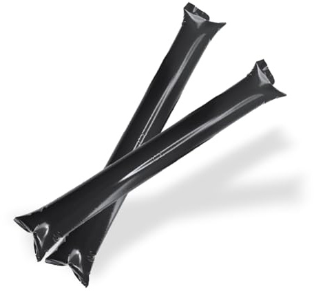 Set aus 10 Paar Wiederverwendbare Aufblasbare Klatschstangen | Aufblasbare Thunder Sticks für Stadien, Fußball, Basketball und Sportevents - Schwarz