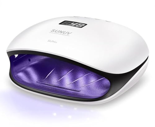 SUNUV UV LED Lampe für Gelnägel LED Nageltrockner mit 4 Timer LCD Anzeige Infrarot Sensor und Doppelgeschwindigkeits Härtungslampe Schwarz