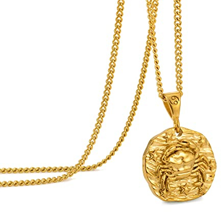 Kette Herren, Halskette mit Sternzeichen Anhänger für Herren, Edelstahl 12 Sternbild Kette, Astrologie geprägte Anhänger Halskette,Ideale Geburtstag Geschenkideen für Damen und Herren