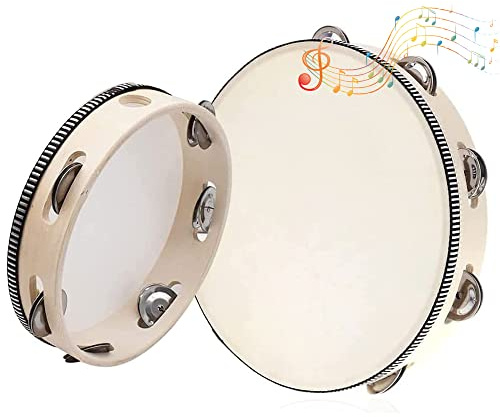 Aieraczy (6 Zoll & 8 Zoll) Holz Tambourin, tambourine instrument, Percussion-Handtrommeln, hand drum, für Party, Tanz, Gesangsbegleitung, Dieses Produkt ist für Personen ab 14 Jahren bestimmt ﻿
