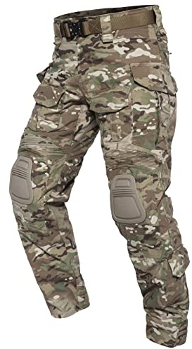 YEVHEV Taktisch Hosen Herren G3 US-Militär Camouflage Ripstop mit Knieschoner für Outdoor-Aktivitäten (Ohne Gürtel)