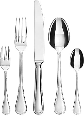 GRÄWE Besteck-Set Bayreuth, 10-teilig, 2 Personen, silber, 18/10 Edelstahl, poliert, schweres Qualitätsbesteck