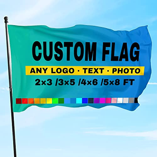 Personalisierte Flagge/Banner, personalisierbar, zum Selbermachen Ihrer eigenen Flagge, 0,6 x 0,9 m, 9 x 1,5 m, 1,2 x 1,8 m, fügen Sie Ihr eigenes Bild/Text/Logo hinzu, für Garten, Outdoor-Dekoration