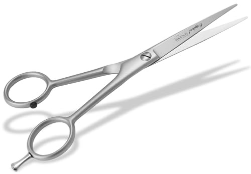 Haarschere aus Solingen Friseurschere mit scharfem mikroverzahnten Schnitt | Solinger Edelstahl Schere mit einseitiger Mikrozahnung, Made in Germany, Haarschneideschere für präzise Haarschnitte 15,24 cm