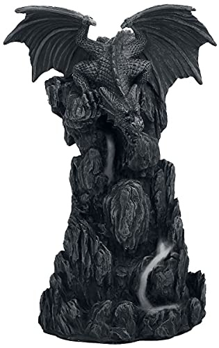 Nemesis Now Dragon Tower Räucherstäbchenhalter, 24,5 cm, Schwarz, Kunstharz, 20 cm