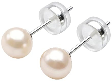 VIKI LYNN Perlen Ohrstecker Perlenohrringe Damen Ohrringe Sterling Silber 925 Ohrringe mit 10-11mm Suesswasserperlen