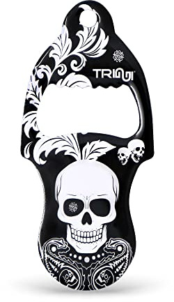 TRIGGI® Öffner – Einkaufswagenlöser, Einkaufschip abziehbar, Schlüsselanhänger, Chip Einkaufswagen, Totenkopf mit Flaschenöffner