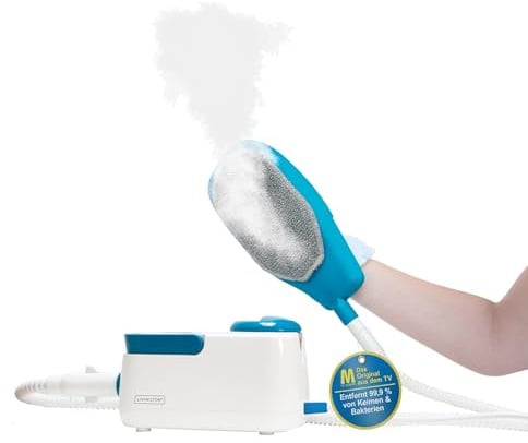 Livington SteamTouch - ergonomischer Handdampfreiniger - Dampfreiniger Handgerät gegen Schmutz, Gerüche, Keime, Bakterien - Reinigung für Küche, Bad, Polster - Steam Cleaner für hygienische Sauberkeit