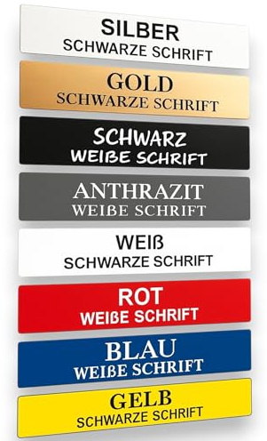 BigTrend24 2 unterschiedlich personalisierbare Klingelschilder – graviertes Namensschild – selbstklebend mit 3M – wetterfest – Made in Germany – viele Farben & Größen – für Briefkasten