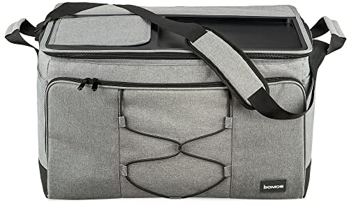 bomoe Kühltasche faltbar 25l/45l/52l - Outdoor Kühlbox 16h Kühlfunktion mit Trageriemen, wasserdichte Picknicktasche Thermotasche mit Abstellfläche, Isoliertasche - Anthrazit oder Grau - IceBreezer
